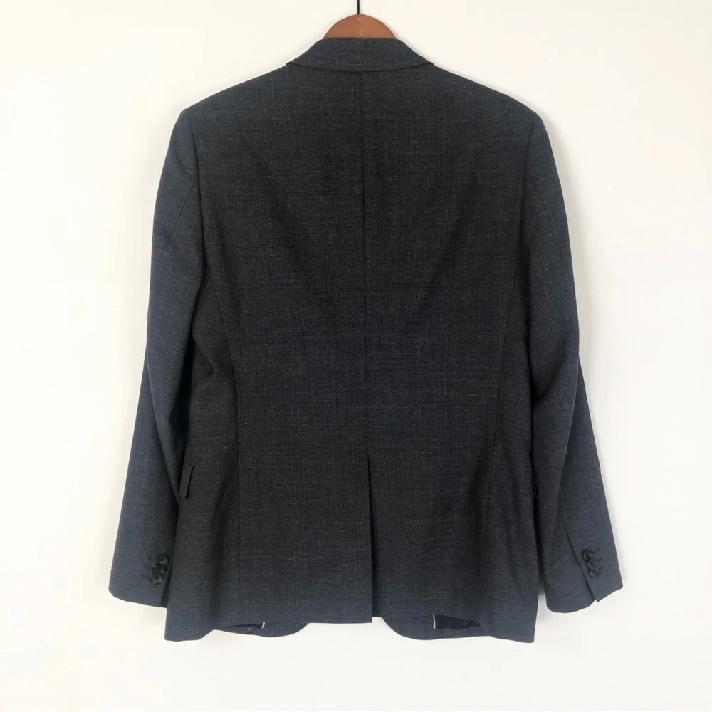 Theory Mens Rodolf Wool Blazer Size 40 Gray Blue Work Business Wedding‎